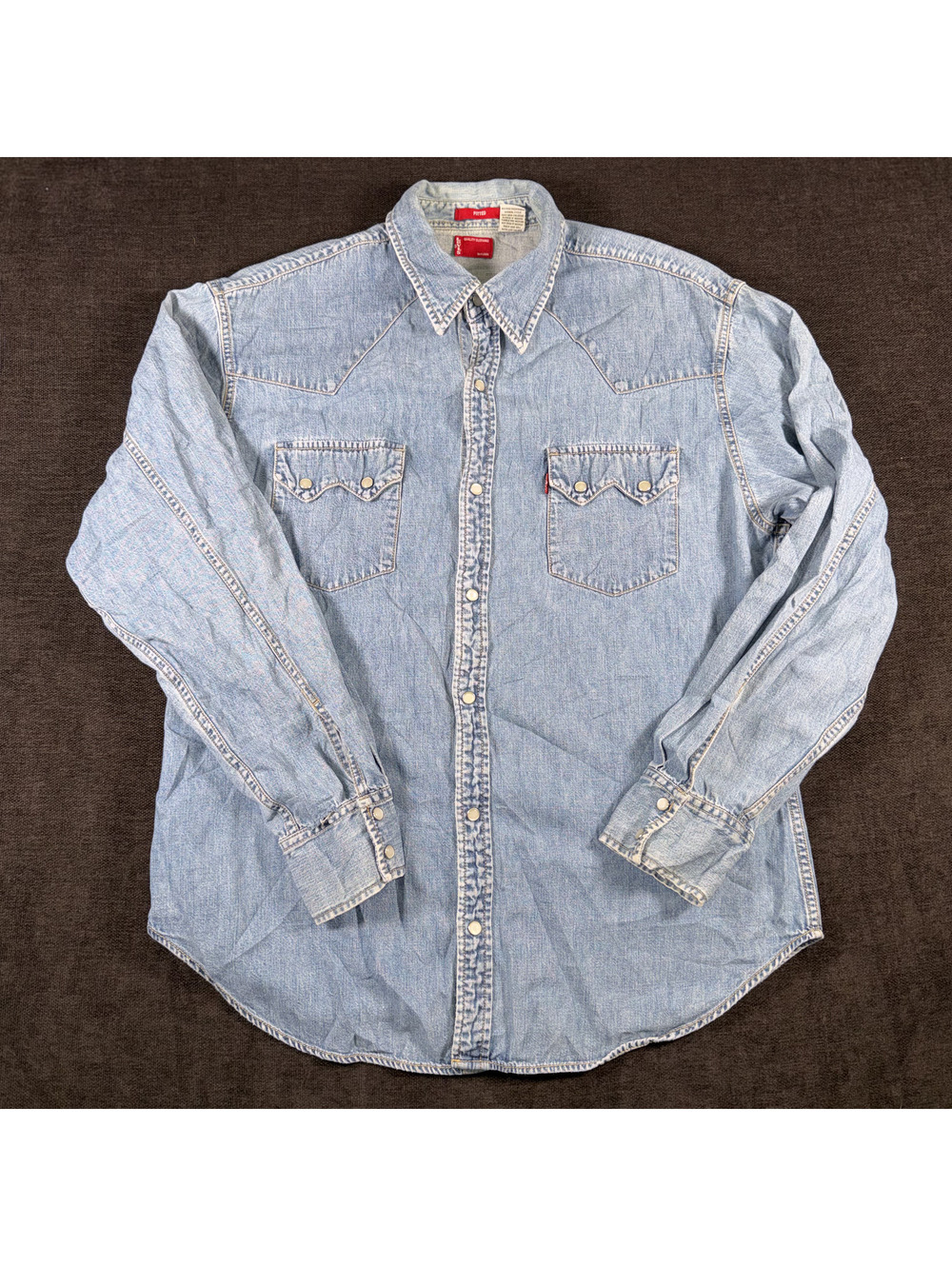Levi's Fitted Light Blue Denim Shirt Large